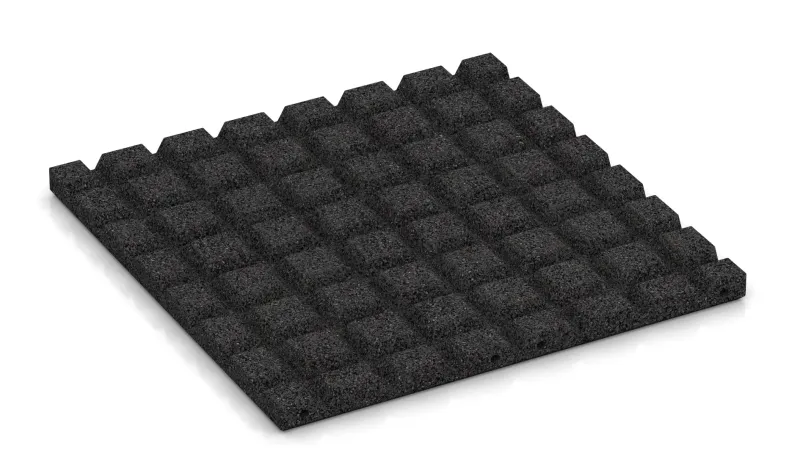 Struktur aus 15 mm hohen Pyramidenstümpfen