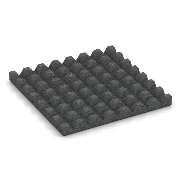 Aufsicht auf die Unterseite, also die Bodenseite von WARCO-Formteil 0657 - Lastra di protezione murale im Format 500 x 500 x 45 mm.