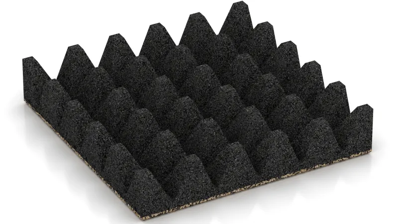 Struktur aus 75 mm hohen Pyramidenstümpfen