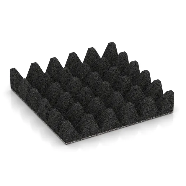 Aufsicht auf die Unterseite, also die Bodenseite von WARCO-Formteil 4476 - Piastra antitrauma im Format 500 x 500 x 100 mm.