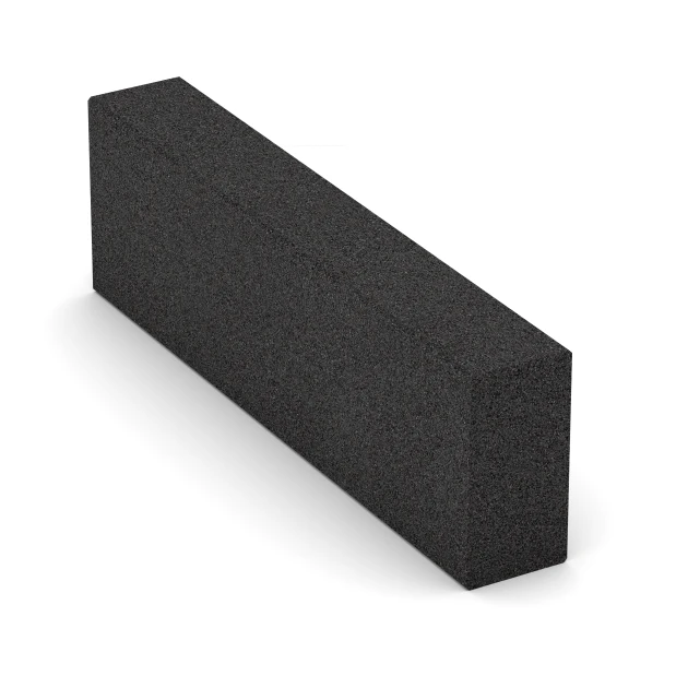 Aufsicht auf die Unterseite, also die Bodenseite von WARCO-Formteil 7028 - Blockstufe aus Gummigranulat im Format 100 x 30 x 15 cm.