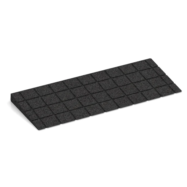 La vue du dessous ou de la face inférieure, c’est-à-dire la face inférieure de la pièce moulée WARCO 2468 - Rampe de seuil 75 cm au format 75 x 30 cm | 8 < 45 mm.