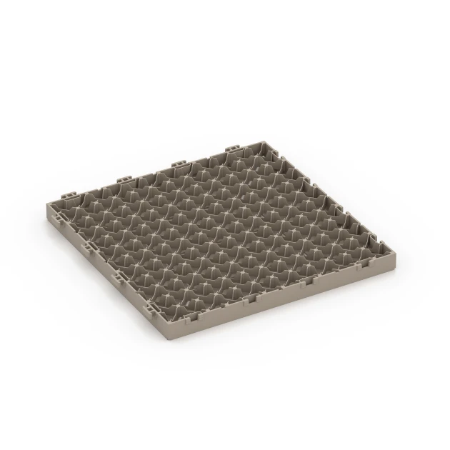 Aufsicht auf die Unterseite, also die Bodenseite von WARCO-Formteil 6350 - Motivo a cassettoni – Piastrella a incastro im Format 30 x 30 x 2 cm.