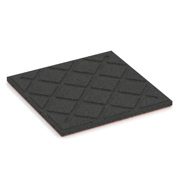 Aufsicht auf die Unterseite, also die Bodenseite von WARCO-Formteil 6358 - Terrassenplatte Classic im Format 50 x 50 x 3 cm.
