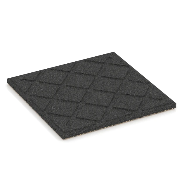 Aufsicht auf die Unterseite, also die Bodenseite von WARCO-Formteil 6360 - Terrassenplatte Classic im Format 50 x 50 x 3 cm.