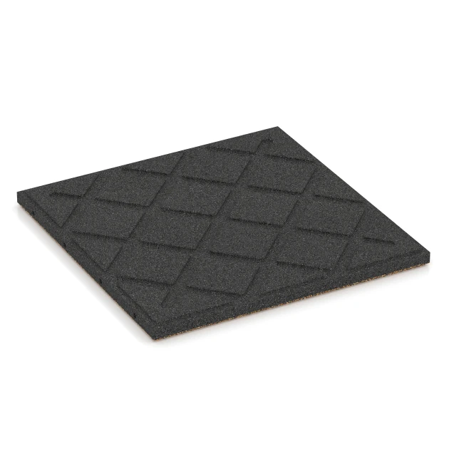 Aufsicht auf die Unterseite, also die Bodenseite von WARCO-Formteil 6421 - Piastrella antitrauma – 90 cm im Format 50 x 50 x 3 cm | 0,25 m².