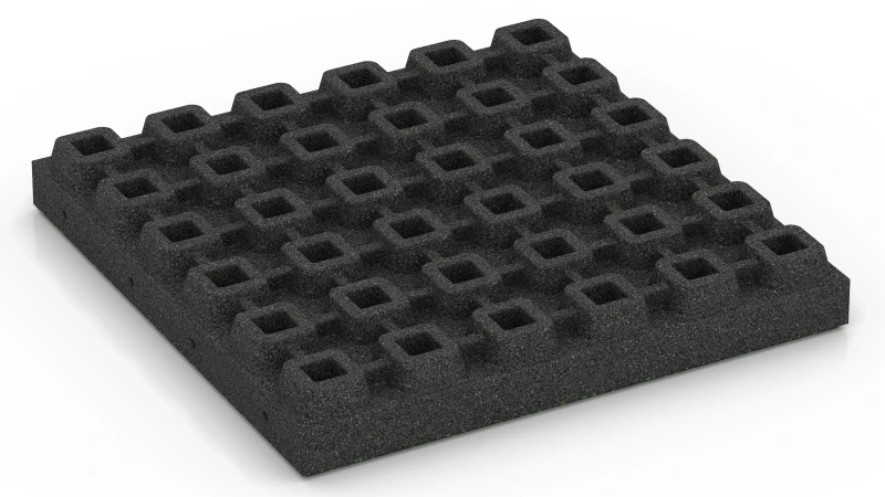 Struktur aus o-förmigen Drainagefüßen