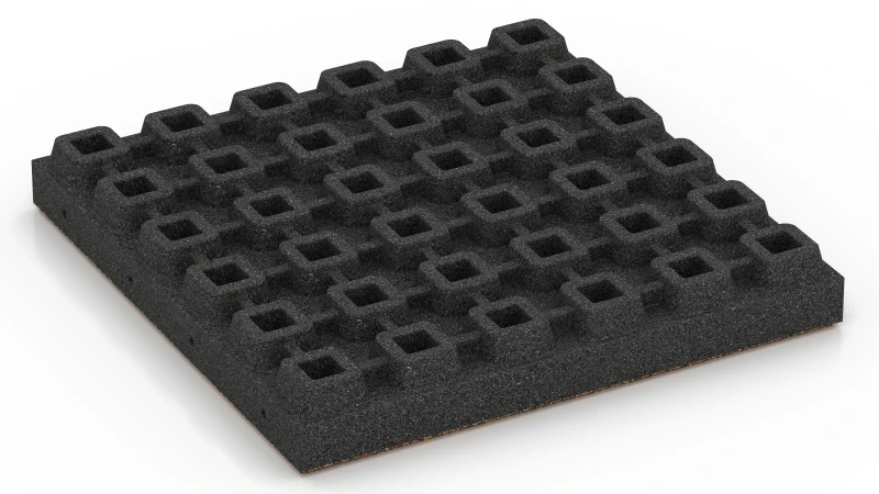 Struktur aus o-förmigen Drainagefüßen