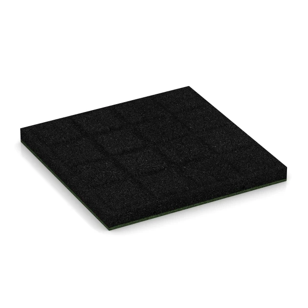 Aufsicht auf die Unterseite, also die Bodenseite von WARCO-Formteil 6199 - Fallschutzplatten im Format 50 x 50 x 4,5 cm.