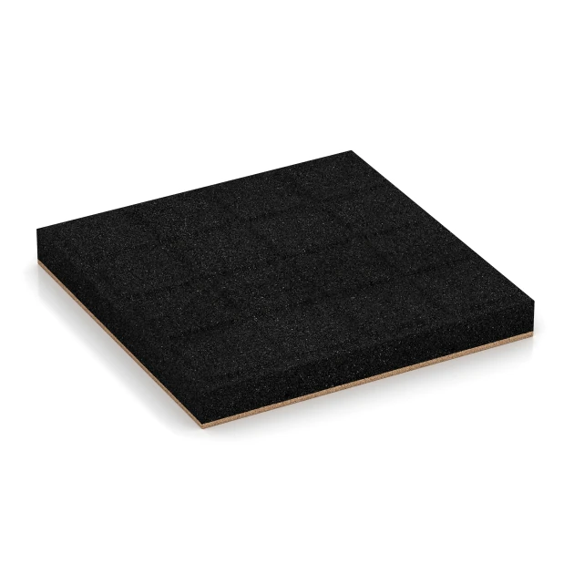 Aufsicht auf die Unterseite, also die Bodenseite von WARCO-Formteil 6270 - Piastrella antitrauma – 180 cm im Format 50 x 50 x 6 cm.