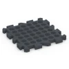 La vue du dessous ou de la face inférieure, c’est-à-dire la face inférieure de la pièce moulée WARCO 6983 - Dalles de terrain multisport au format 50 x 50 x 4 cm | 0,25 m².
