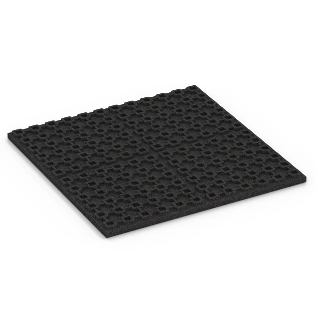 Aufsicht auf die Unterseite, also die Bodenseite von WARCO-Formteil 6387 - Tappeto in gomma per box cavalli Premium im Format 100 x 100 x 4,5 cm | 1,00 m².