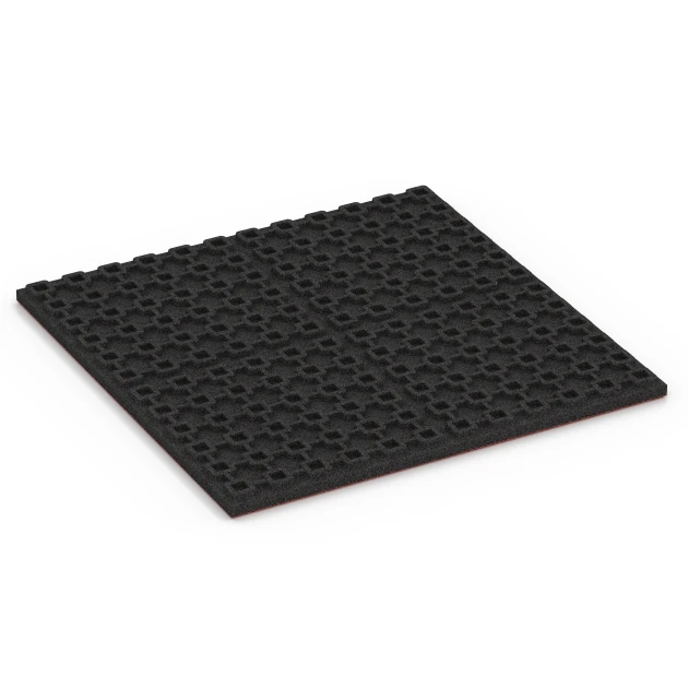 Aufsicht auf die Unterseite, also die Bodenseite von WARCO-Formteil 6388 - Tappeto in gomma per box cavalli Premium im Format 100 x 100 x 4,5 cm | 1,00 m².