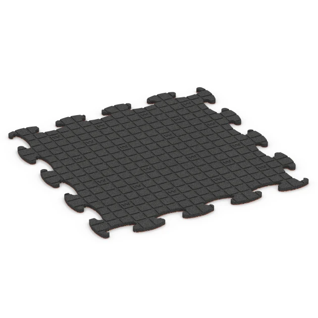 La vue du dessous ou de la face inférieure, c’est-à-dire la face inférieure de la pièce moulée WARCO 6836 - Fitness Active dalle au format 98 x 98 × 1,8 cm.