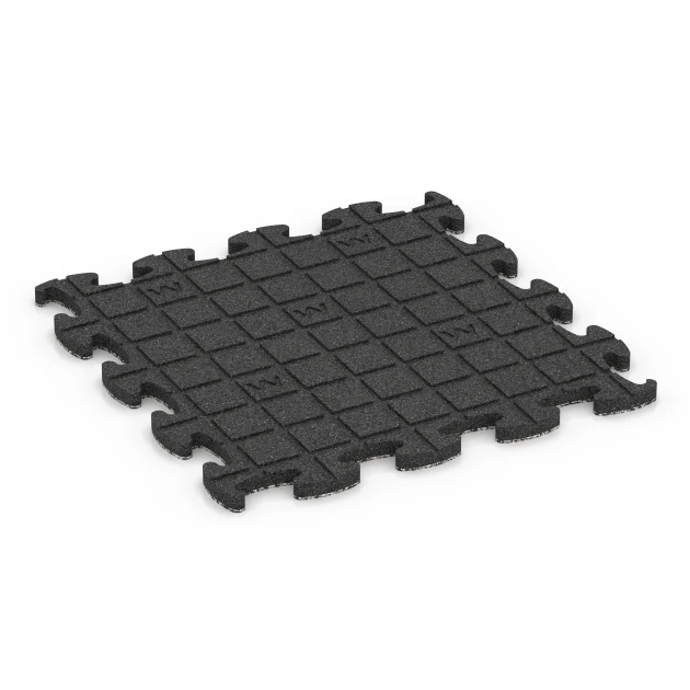 Aufsicht auf die Unterseite, also die Bodenseite von WARCO-Formteil 6932 - Pavimentazione antitrauma puzzle im Format 44,6 x 44,6 × 2,8 cm.