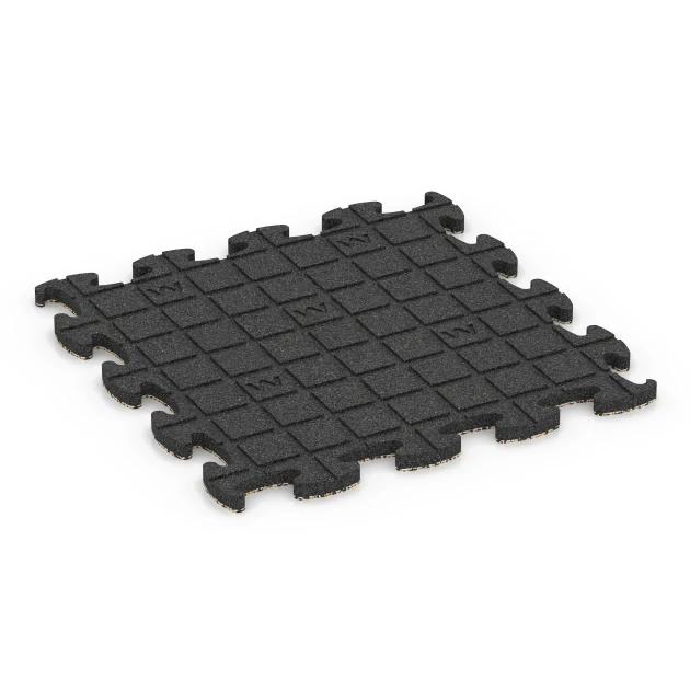 Aufsicht auf die Unterseite, also die Bodenseite von WARCO-Formteil 6937 - Pavimentazione antitrauma puzzle im Format 46 x 46 × 2,8 cm.