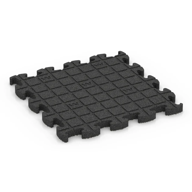 La vue du dessous ou de la face inférieure, c’est-à-dire la face inférieure de la pièce moulée WARCO 6878 - Dalle Fitness Max au format 46 x 46 × 2,8 cm.