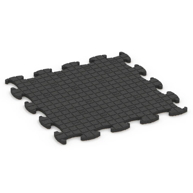La vue du dessous ou de la face inférieure, c’est-à-dire la face inférieure de la pièce moulée WARCO 6856 - Fitness Active dalle au format 98 x 98 x 2,8 cm.