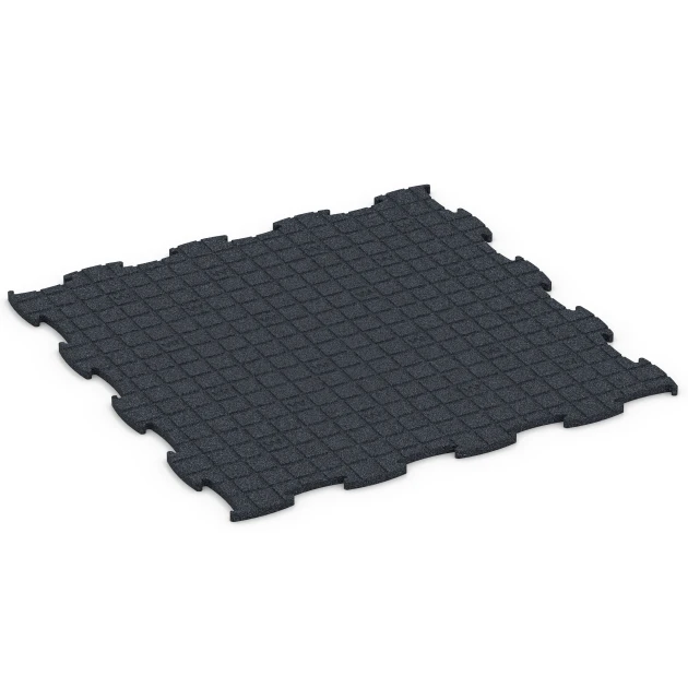La vue du dessous ou de la face inférieure, c’est-à-dire la face inférieure de la pièce moulée WARCO 6962 - Fitness Premium sol sportif au format 99 x 99 x 1,8 cm.