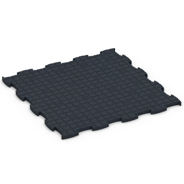 La vue du dessous ou de la face inférieure, c’est-à-dire la face inférieure de la pièce moulée WARCO 6969 - Fitness Premium sol technique au format 99 x 99 x 2,8 cm.