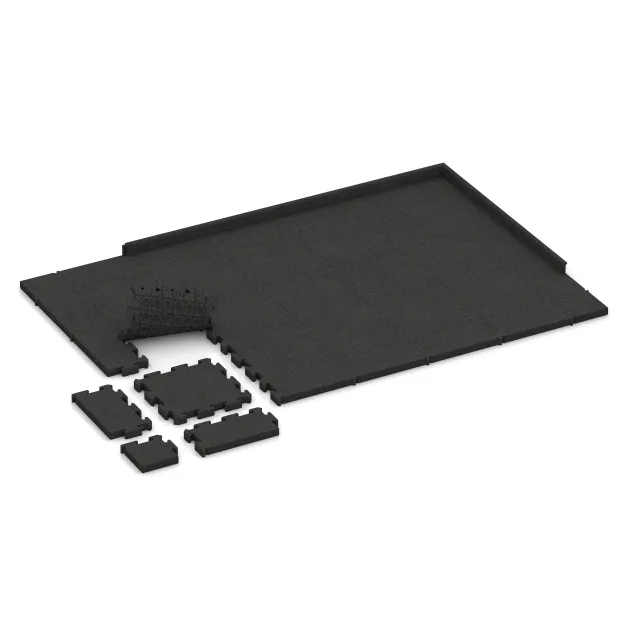 La situation d'installation typique du produit 4085 de WARCO - Tapis pour paddock, en couleur Anthracite dans les dimensions 500 x 500 x 50 mm.