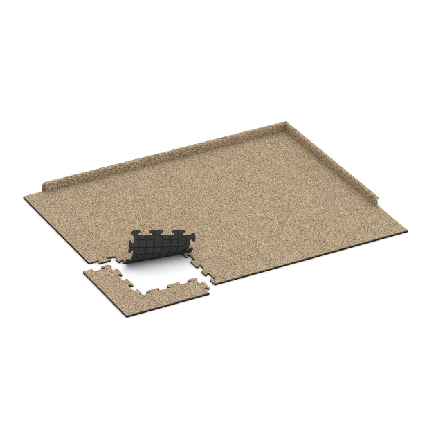 Typische Verlegung oder Einbausituation für den Artikel 4217 von WARCO - Pavimentazione sportiva 1,8 cm, Farbton Travertino in der Abmessung 50 x 50 x 1,8 cm | 0,25 m².