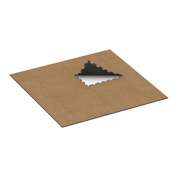 Typische Verlegung oder Einbausituation für den Artikel 0327 von WARCO - Tappetino fitness 18 mm, Farbton Rattan in der Abmessung 100 x 100 x 1,8 cm | 1,00 m².