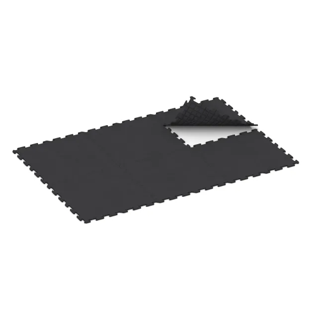 La situation d'installation typique du produit 0377 de WARCO - Sol de Fitness Studio, en couleur Anthracite dans les dimensions 1000 x 1000 x 18 mm.