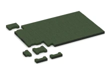 Pavé amortissant autobloquant en caoutchouc double T 4,3 cm - EN 1177 ≤ 80 cm