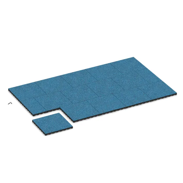 Typische Verlegung oder Einbausituation für den Artikel 5347 von WARCO - Piastra antitrauma, Farbton Atlantico in der Abmessung 500 x 500 x 40 mm.