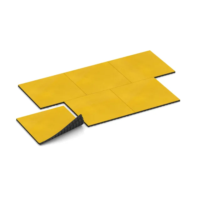 Typische Verlegung oder Einbausituation für den Artikel 0770 von WARCO - Pavimentazione antitrauma, Farbton Giallo limone in der Abmessung 1000 x 1000 x 40 mm.