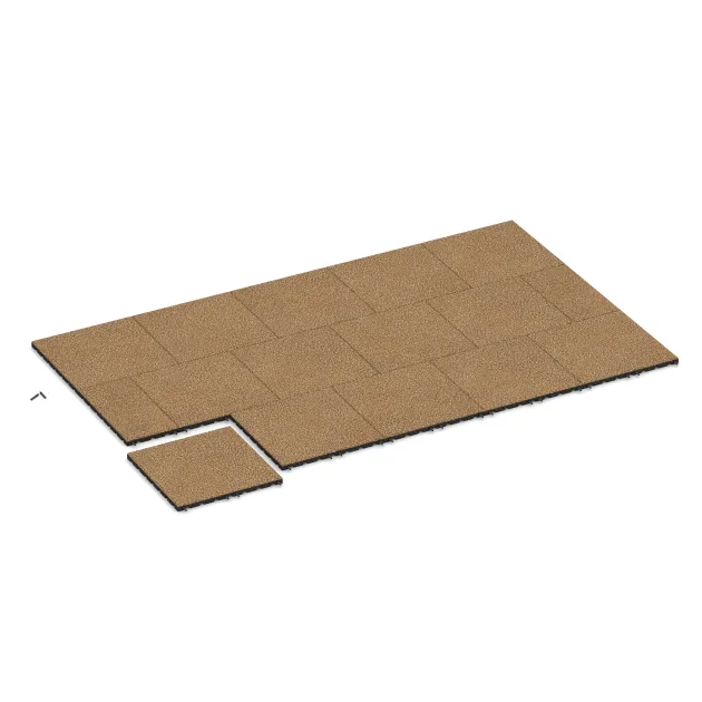 Typische Verlegung oder Einbausituation für den Artikel 5489 von WARCO - Terrassenfliese 3 cm, Farbton Rattan Lounge in der Abmessung 500 x 500 x 30 mm.