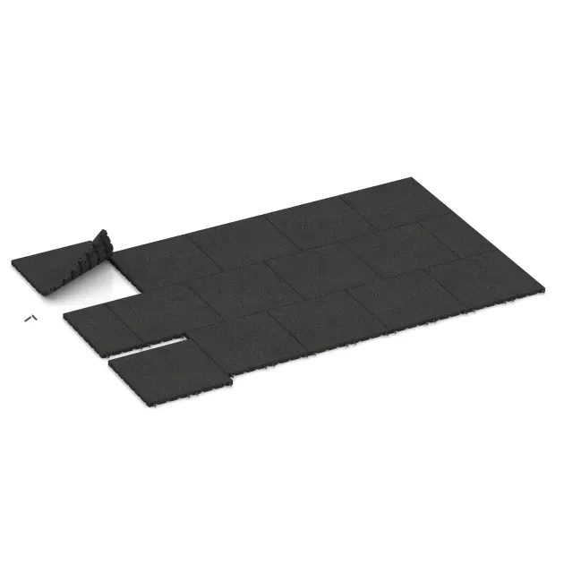 Typische Verlegung oder Einbausituation für den Artikel 3977 von WARCO - Hunde-Liegematte, Farbton Anthrazit in der Abmessung 500 x 500 x 30 mm.