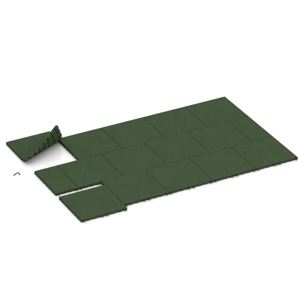 Typische Verlegung oder Einbausituation für den Artikel 0570 von WARCO - Lastra di protezione murale, Farbton Verde erba in der Abmessung 500 x 500 x 30 mm.