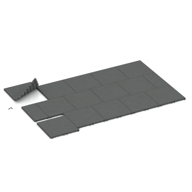 Typische Verlegung oder Einbausituation für den Artikel 0571 von WARCO - Lastra di protezione murale, Farbton Grigio ardesia in der Abmessung 500 x 500 x 30 mm.