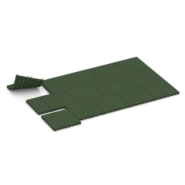 Typische Verlegung oder Einbausituation für den Artikel 0656 von WARCO - Lastra di protezione murale, Farbton Verde erba in der Abmessung 500 x 500 x 45 mm.