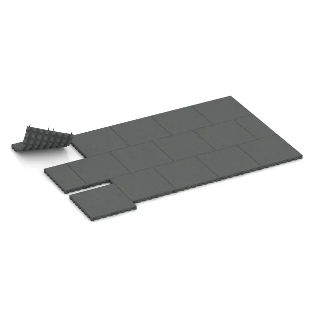 Typische Verlegung oder Einbausituation für den Artikel 0657 von WARCO - Lastra di protezione murale, Farbton Grigio ardesia in der Abmessung 500 x 500 x 45 mm.