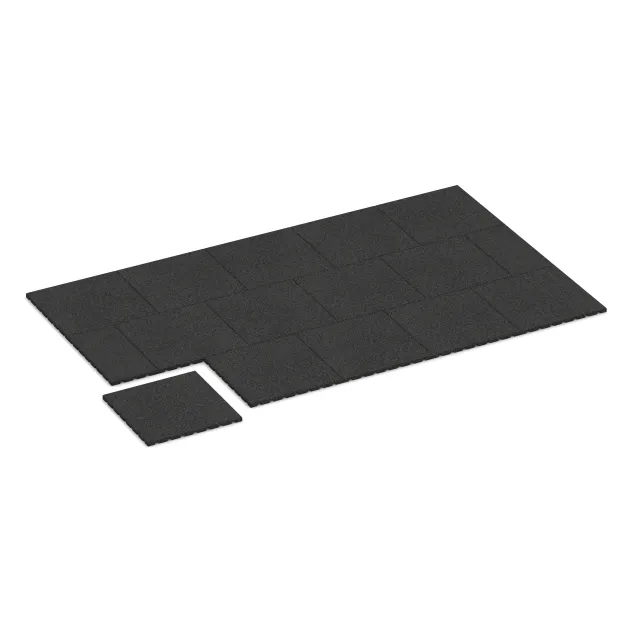 Typische Verlegung oder Einbausituation für den Artikel 0526 von WARCO - Lastra di protezione murale, Farbton Antracite in der Abmessung 500 x 500 x 25 mm.