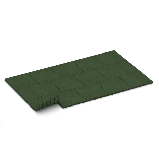 Typische Verlegung oder Einbausituation für den Artikel 0522 von WARCO - Piastra antitrauma, Farbton Verde erba in der Abmessung 400 x 400 x 30 mm.