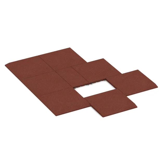 Typische Verlegung oder Einbausituation für den Artikel 0420 von WARCO - Lastra laterale (uno lato smussato), Farbton Rosso mattone in der Abmessung 500 x 500 x 30 mm.