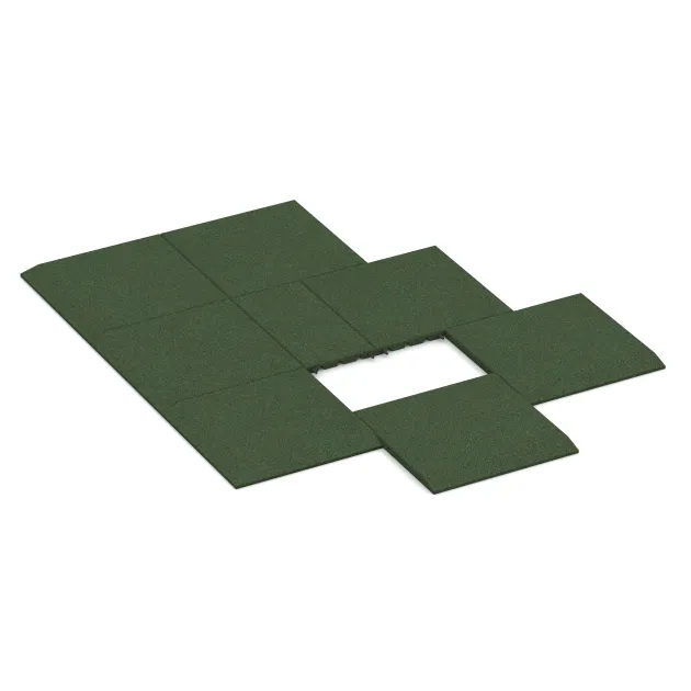 Typische Verlegung oder Einbausituation für den Artikel 0423 von WARCO - Lastra laterale (uno lato smussato), Farbton Verde erba in der Abmessung 500 x 500 x 30 mm.