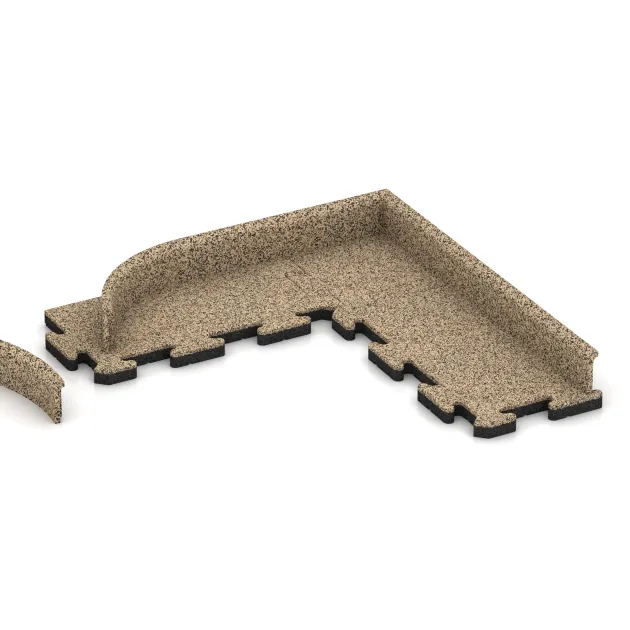 Typische Verlegung oder Einbausituation für den Artikel 2249 von WARCO - Battiscopa, Farbton Travertino in der Abmessung 750 x 80 x 20 mm.