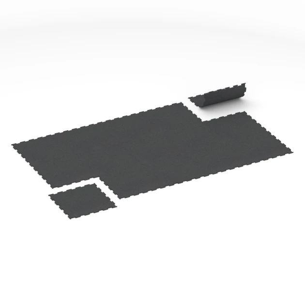La situation d'installation typique du produit 6455 de WARCO - Sol de Fitness Compact, en couleur Anthracite dans les dimensions 50 × 50 × 0,8 cm.