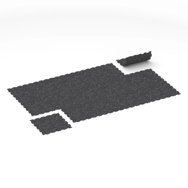 La situation d'installation typique du produit 6458 de WARCO - Sol de Fitness Compact, en couleur Gris doux moucheté dans les dimensions 50 × 50 × 0,8 cm.