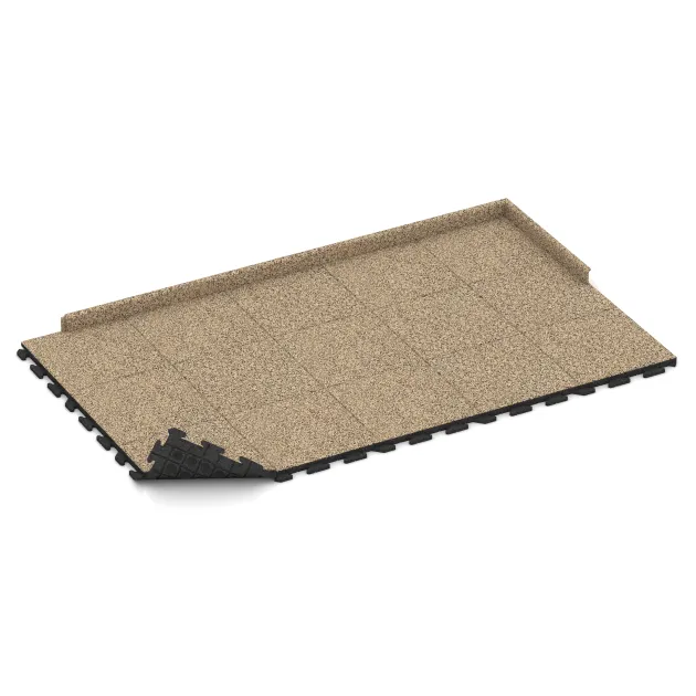 Typische Verlegung oder Einbausituation für den Artikel 1305 von WARCO - Piastrelle per esterni Classic, Farbton Travertino in der Abmessung 500 x 500 x 40 mm.