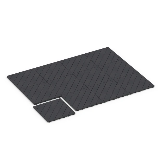 Typische Verlegung oder Einbausituation für den Artikel 6325 von WARCO - Spina di pesce – Piastrella a incastro, Farbton Ardesia in der Abmessung 38,5 x 38,5 x 2 cm.
