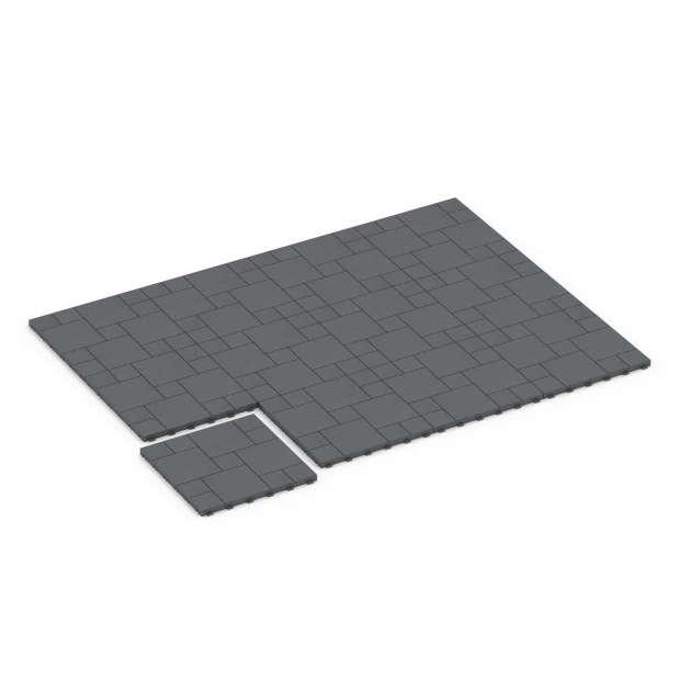 Typische Verlegung oder Einbausituation für den Artikel 6330 von WARCO - Blockmuster – Klickfliese, Farbton Silbergrau in der Abmessung 38,5 x 38,5 x 2 cm.