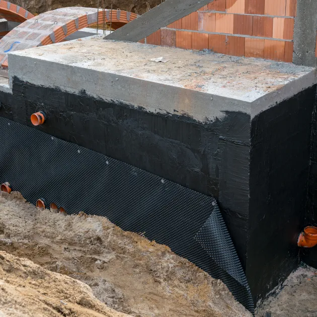 La situation d'installation typique du produit 0009 de WARCO - ALLESDICHT – Le revêtement en caoutchouc prêt à l’emploi, en couleur Noir dans les dimensions 11 kg.