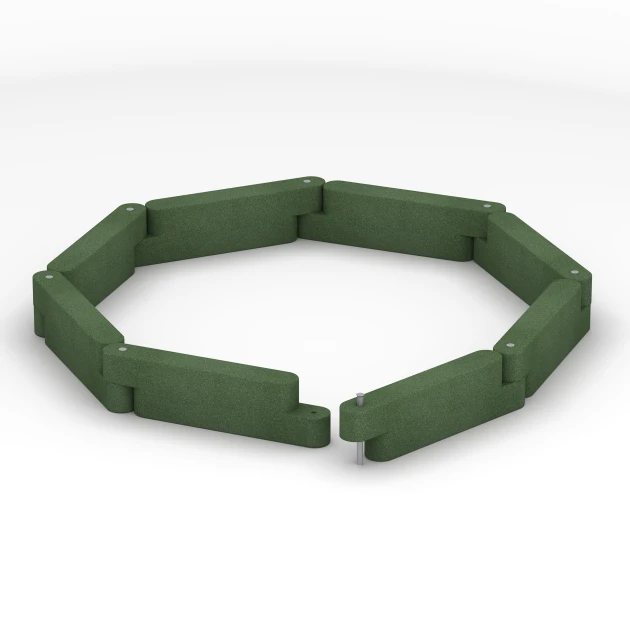 Typische Verlegung oder Einbausituation für den Artikel 6641 von WARCO - Gummi-Randstein, Farbton Grasgrün in der Abmessung 100 x 15 x 30 cm.