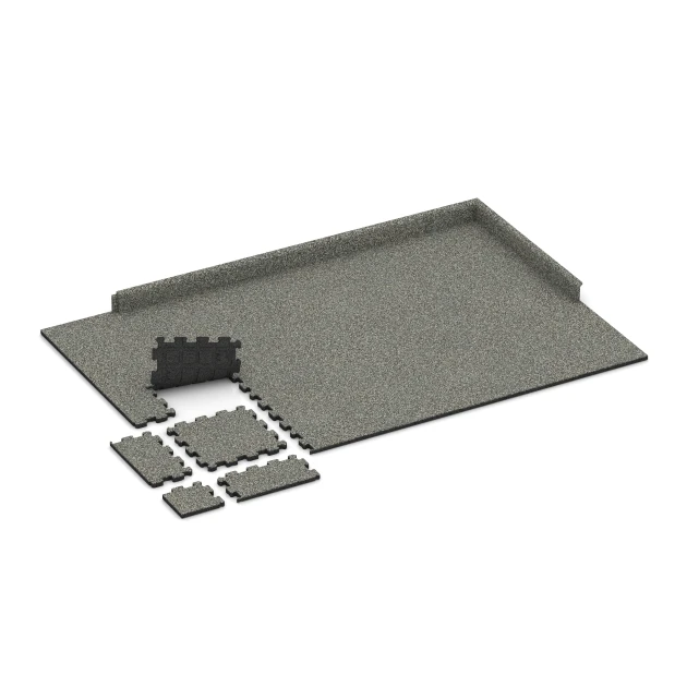 La situation d'installation typique du produit 3721 de WARCO - Tapis de Fitness Premium 2 cm, en couleur Granit gris dans les dimensions 30,6 x 30,6 x 2 cm | 0,094 m².